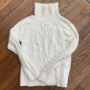 White Cable Knit Turtleneck